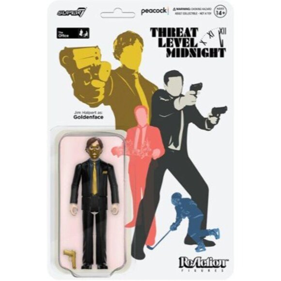 Goldenface Threat Level Midnight The Office Super7 Reaction Figure - Picture 3 of 6